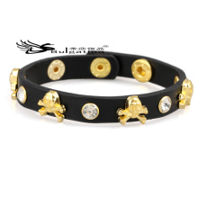 Charm Bracelets Design Couro Genuine, Atacado Pulseiras De Couro Crânio Para Homens Classic Design Hot